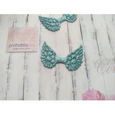 Патч с блестками "Крылья", 4,5*3 см, цвет голубой