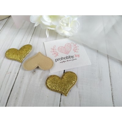 Патч с глиттером "Сердечко", 3,2*2,2 см, цвет золото