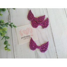 Патч с блестками "Крылья", 4,5*3 см, цвет пурпурный