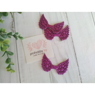 Патч с блестками "Крылья", 4,5*3 см, цвет пурпурный