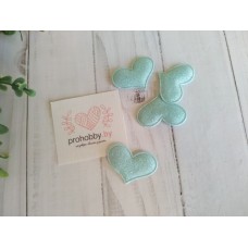 Патч с глиттером "Сердечко", 3,2*2,2 см, цвет аквамарин