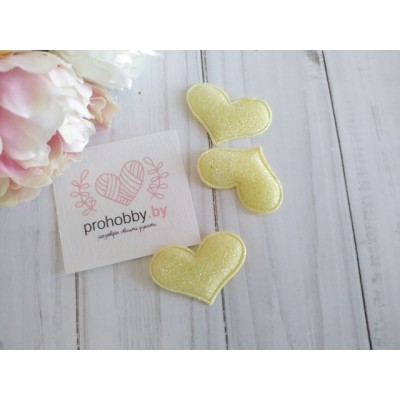 Патч с глиттером "Сердечко", 3,2*2,2 см, цвет желтый