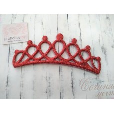 Патч с блестками "Корона большая", 14*4 см, цвет красный