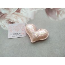 Патч с переливом "Сердечко", 5*4 см, цвет светло-розовый