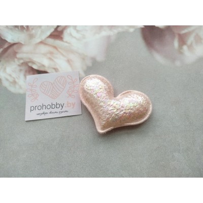 Патч с переливом "Сердечко", 5*4 см, цвет светло-розовый