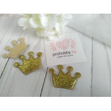 Патч с глиттером "Корона", 4*2,2 см, цвет золото