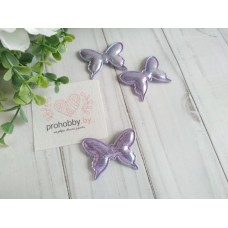 Патч кожзам 3D "Бабочка", 4*3 см, цвет сиреневый