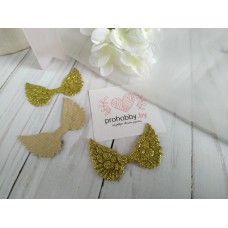 Патч с блестками "Крылья", 4,5*3 см, цвет светлое золото
