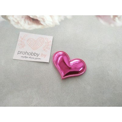 Патч 3D глянец "Сердце", 3,6*3 см, цвет фуксия