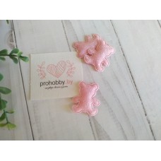 Патч с глиттером "Мишка", 2,6*3,3 см, цвет светло-розовый