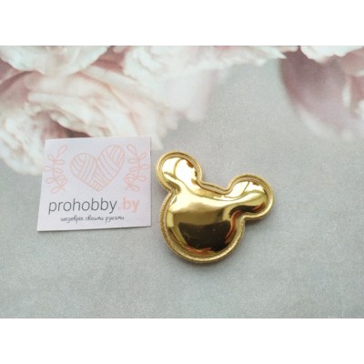 Патч 3D глянец "Микки Маус", 4*3,5 см, цвет золото