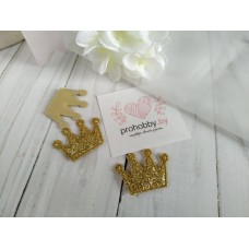 Патч с блестками "Корона", 3*2,5 см, цвет светлое золото