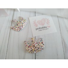 Патч 3D россыпь пайеток "Корона", 3,7*3,2 см, цвет белый/розовый