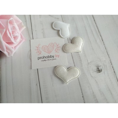 Патч с глиттером "Сердечко", 3,2*2,2 см, цвет белый