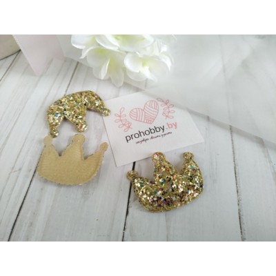 Патч 3D россыпь пайеток "Корона", 3,7*3,2 см, цвет золото