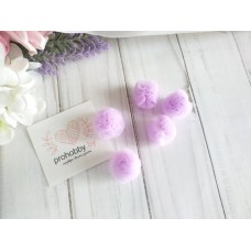 Помпоны из фатина 2,5 см, цвет сиреневый