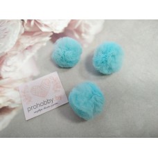 Помпоны-сеточка, 30 мм, цвет голубой