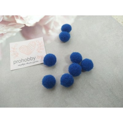Помпоны Premium, 10 мм, цвет синий