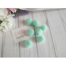 Помпоны из фатина 2,5 см, цвет аквамарин