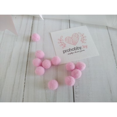 Помпоны Premium, 10 мм, цвет розовый