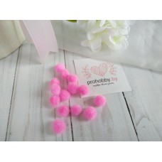 Помпоны, 10 мм, цвет розовый, 10 шт