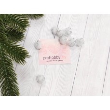 Помпоны с люрексом, 10 мм, цвет белый