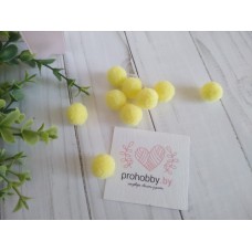 Помпоны Premium, 15 мм, цвет желтый