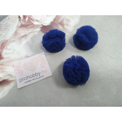 Помпоны-сеточка, 30 мм, цвет индиго