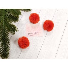 Помпоны-сеточка, 30 мм, цвет оранжевый