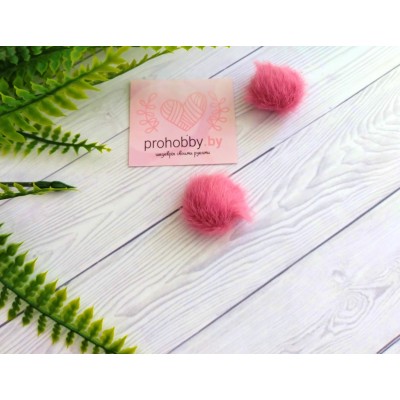 Помпоны из искусственного меха, 2,5 см, цвет тёмно-розовый