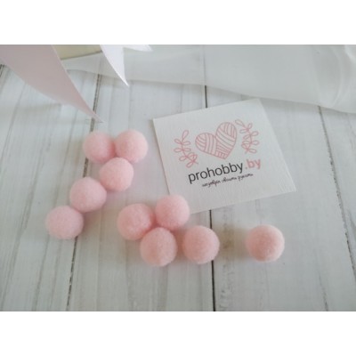 Помпоны Premium, 15 мм, цвет розовый персик