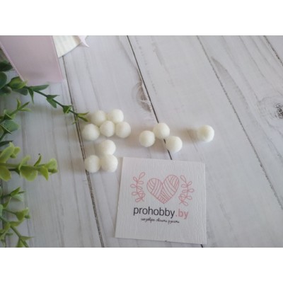 Помпоны Premium, 10 мм, цвет айвори