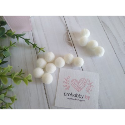 Помпоны Premium, 15 мм, цвет айвори
