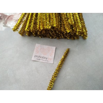 Проволока синельная металлик, цвет золото