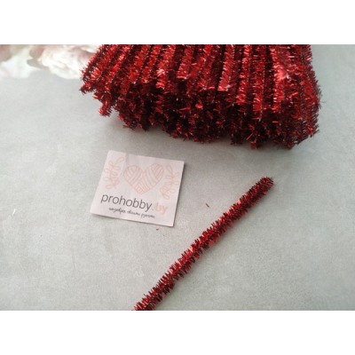 Проволока синельная металлик, цвет красный