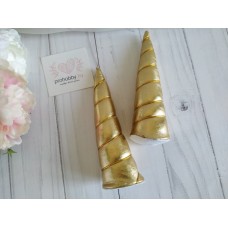 Рожки объемные, 13 см, цвет золото