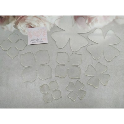 Набор пластиковых шаблонов "Цветы №3 Четырехлистник", 8 деталей