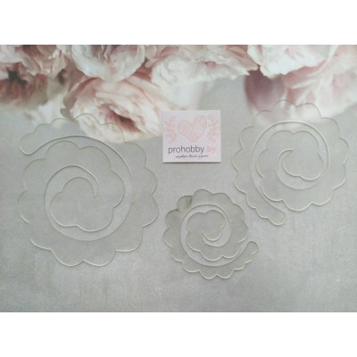 Набор пластиковых шаблонов "Цветок крученый №3", 3 детали
