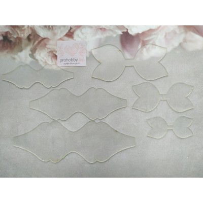 Набор пластиковых шаблонов "Бант двойная складка", 6 деталей