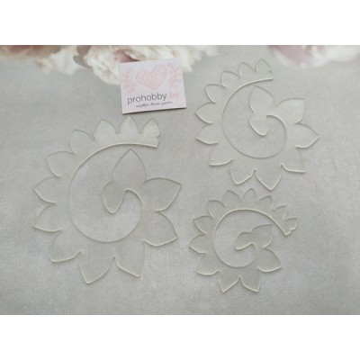 Набор пластиковых шаблонов "Цветок крученый №4", 3 детали