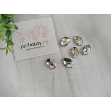 Стразы овальные 10*14 мм, цвет белый