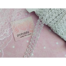 Тесьма декоративная "Песочные часы", 14 мм, цвет белый