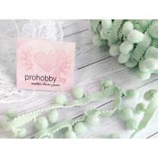 Тесьма Шарики, 30 мм, цвет мята