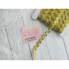 Тесьма Волна, 8 мм, цвет светлое золото