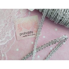 Тесьма Волна, 6 мм, цвет серебро