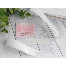 Тесьма эластичная, цвет белый