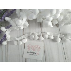 Тесьма Шарики, цвет белый