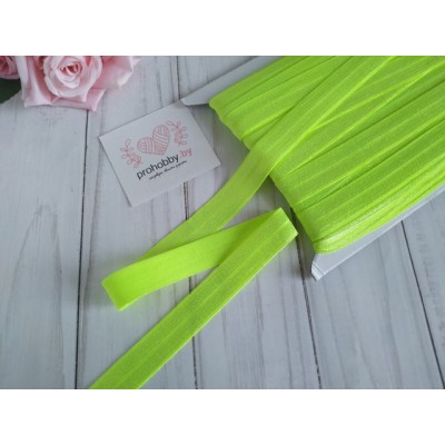Тесьма эластичная, цвет неоново-лимонный