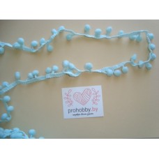 Тесьма Шарики, цвет светло-голубой