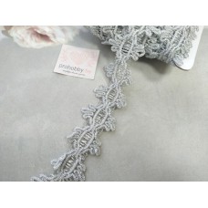 Тесьма декоративная, 35 мм, цвет серебро